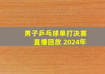 男子乒乓球单打决赛直播回放 2024年